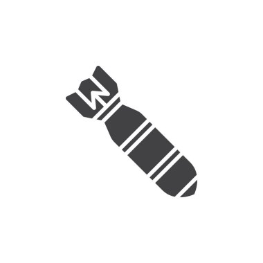 Hava bomba simge vektör, dolu düz işareti, üzerinde beyaz izole katı piktogram. Sembol, logo illüstrasyon