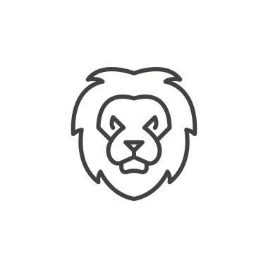 Aslan zeka çizgisi simgesi, Anahat vektör işareti, doğrusal piktogram beyaz izole. Sembol, logo illüstrasyon