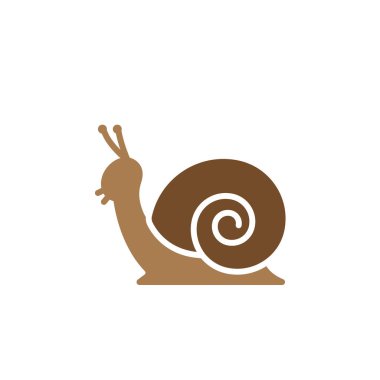 Salyangoz simge vektör, düz işareti, üzerinde beyaz izole katı renkli sembol dolu. Sembol, logo illüstrasyon