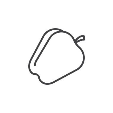 Biber, kırmızı biber satır simgesi, Anahat vektör işareti, doğrusal piktogram beyaz izole. Logo illüstrasyon