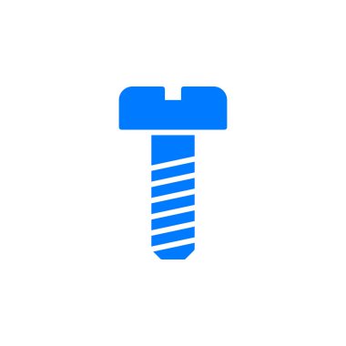 Cıvata, vida simge vektör, düz işareti, üzerinde beyaz izole katı renkli sembol dolu. Sembol, logo illüstrasyon