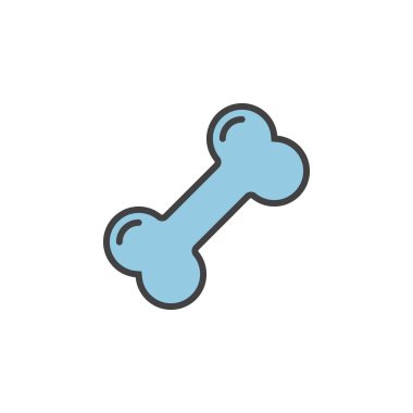 Köpek kemik satırı simgesi, doldurulmuş Anahat vektör işareti, üzerinde beyaz izole doğrusal renkli sembol. Sembol, logo illüstrasyon