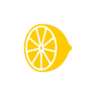 Limon simge vektör, narenciye düz işareti, beyaz, logo illüstrasyon izole katı renkli sembol dolu.