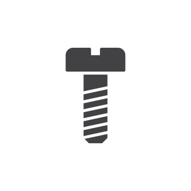 Cıvata, vida simge vektör, düz işareti, üzerinde beyaz izole katı piktogram dolu. Sembol, logo illüstrasyon