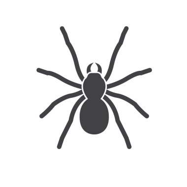 Örümcek simge vektör, katı logo illüstrasyon, üzerinde beyaz izole piktogram