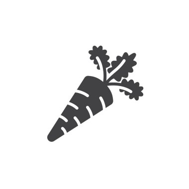 Havuç simge vektör, düz işareti, beyaz, logo illüstrasyon izole katı piktogram dolu