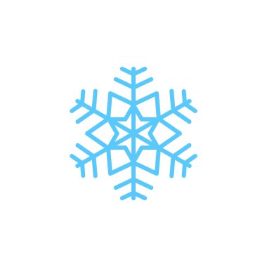 Kar tanesi satırı simgesi, Anahat vektör işareti, üzerinde beyaz izole doğrusal renkli sembol. Soğuk sembolü, logo illüstrasyon