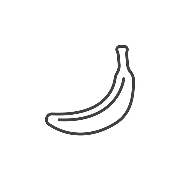 Ícone Linha Banana Sinal Vetor Contorno Pictograma Linear Isolado Branco — Vetor de Stock