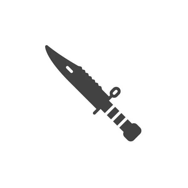 Vector Icono Bayoneta Cuchillo Signo Plano Lleno Pictograma Sólido Aislado — Vector de stock