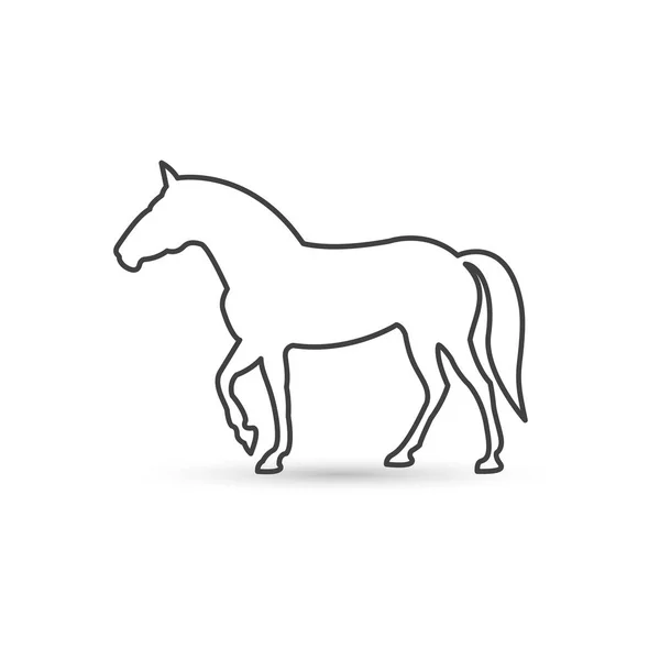 Icône Ligne Cheval Illustration Vectorielle Contour Étalon Pictogramme Linéaire Isolé — Image vectorielle