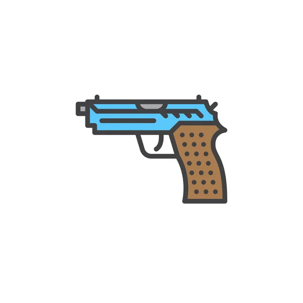 Pistola Icono Línea Pistola Signo Vector Contorno Lleno Pictograma Lineal — Vector de stock