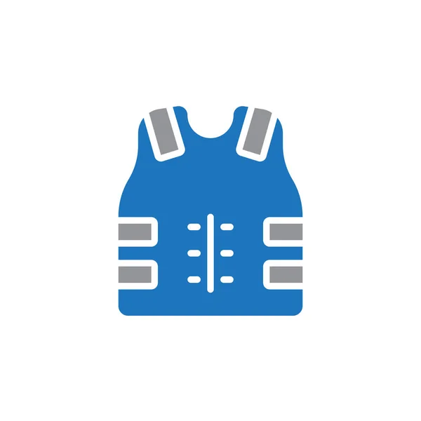 Kogelvrij Vest Body Armor Pictogram Vector Vol Platte Teken Stevige — Stockvector