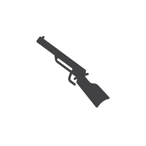 Tüfeği Karabina Simge Vektör Düz Işareti Üzerinde Beyaz Izole Katı — Stok Vektör