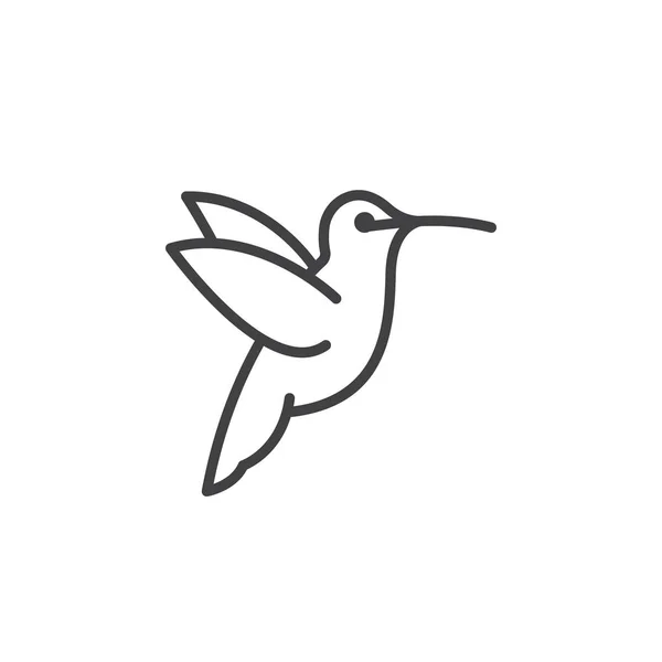 Ikonę Linia Hummingbird Wektor Znak Liniowe Piktogram Białym Tle Symbol — Wektor stockowy