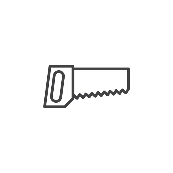 Handsäge Liniensymbol Umrissvektorzeichen Lineares Piktogramm Auf Weiß Isoliert Symbol Logo — Stockvektor
