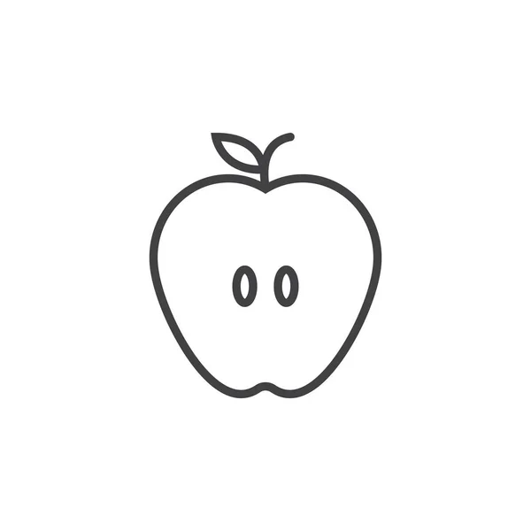 Icono Línea Apple Signo Vector Contorno Pictograma Lineal Aislado Blanco — Vector de stock