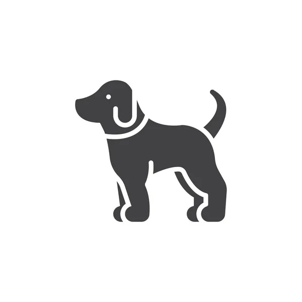 Perro Mascota Icono Vector Lleno Signo Plano Pictograma Sólido Aislado — Vector de stock