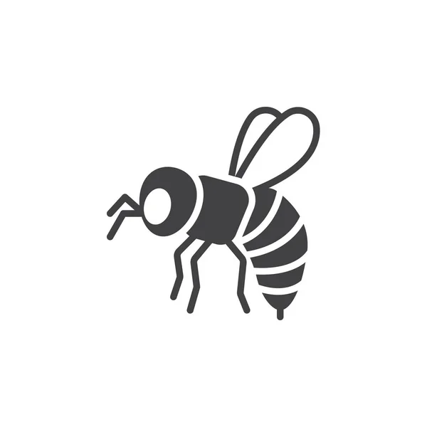Пчела Вектор Иконок Осы Плоский Знак Сплошная Пиктограмма Выделенная Белом — стоковый вектор