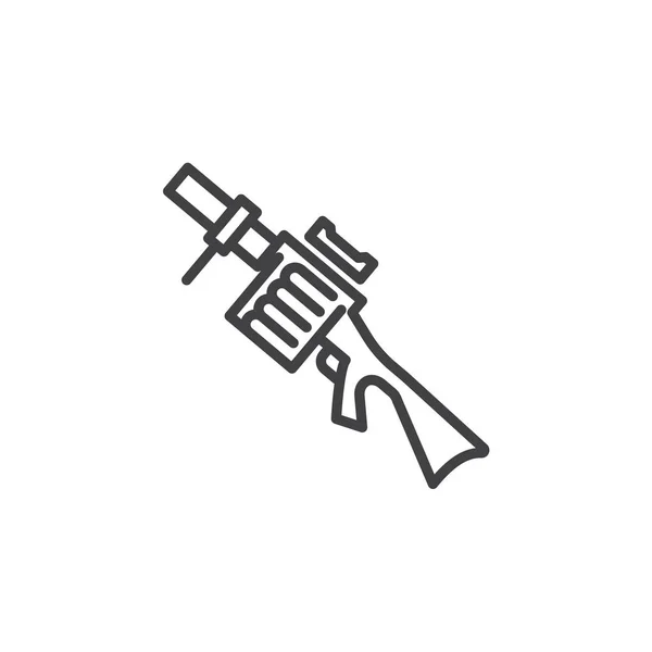 Granatwerfer Liniensymbol Umrissvektorzeichen Lineares Piktogramm Auf Weiß Isoliert Symbol Logo — Stockvektor