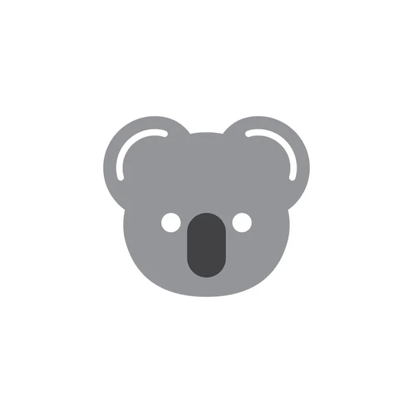 Koala Hlavy Ikonu Vektorové Plný Plochý Znamení Solidní Piktogram Izolované — Stockový vektor