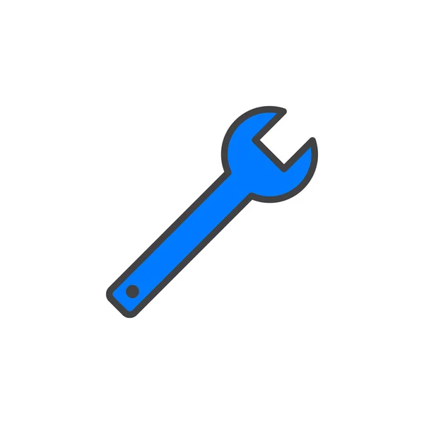 Csavarkulcs Villáskulcs Spanner Icon Vonal Töltött Szerkezeti Vektor Jele Lineáris — Stock Vector