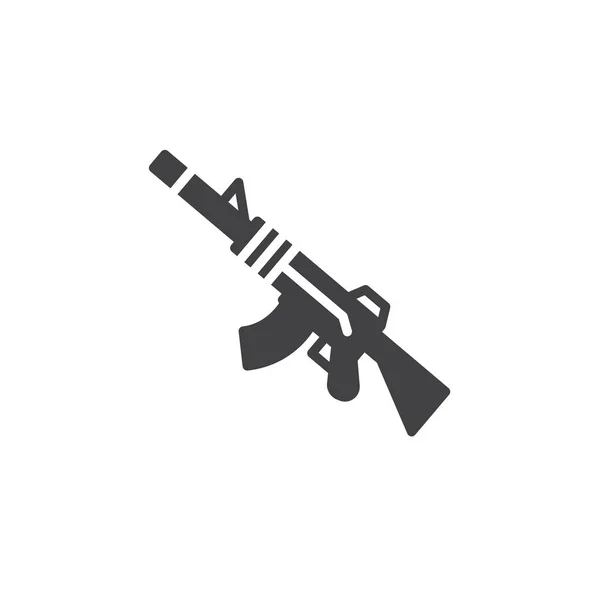 Icono Automático Del Rifle Vector Signo Plano Lleno Pictograma Sólido — Vector de stock