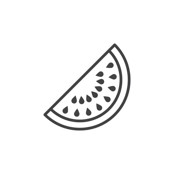 Wassermelone Linie Symbol Umrissvektorzeichen Lineares Piktogramm Isoliert Auf Weiß Logo — Stockvektor