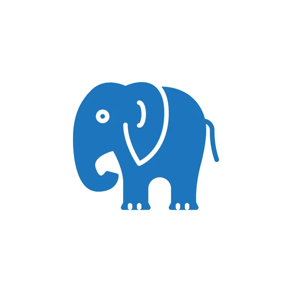 Elefante Vector Icono Lleno Signo Plano Pictograma Colorido Sólido Aislado — Vector de stock