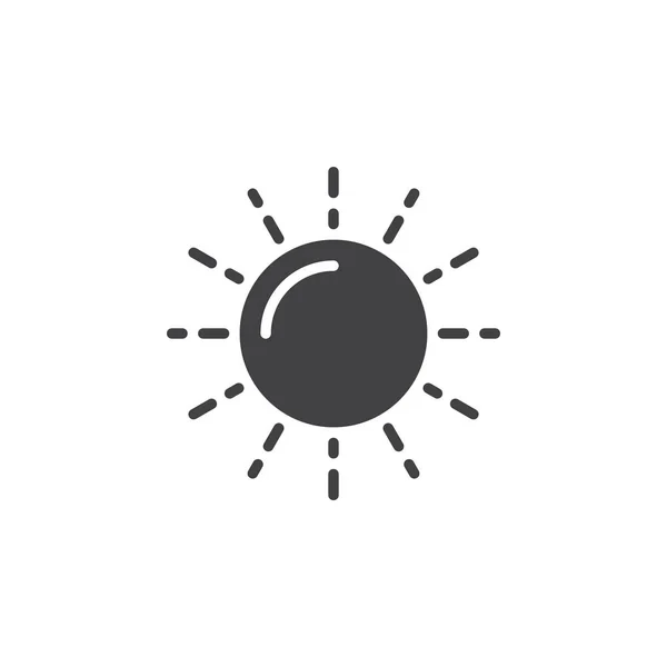 Ήλιος Εικονίδιο Διάνυσμα Γεμάτο Επίπεδη Σημάδι Στερεά Εικονόγραμμα Απομονωμένα Λευκό — Διανυσματικό Αρχείο