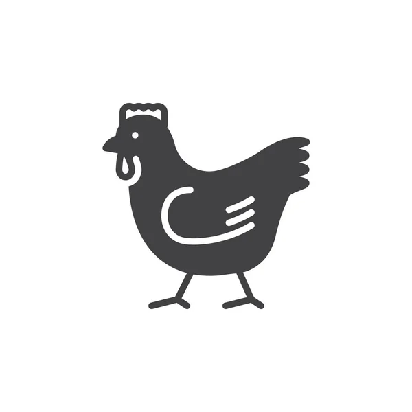 Gallo Vector Icono Pollo Signo Plano Lleno Pictograma Sólido Aislado — Vector de stock