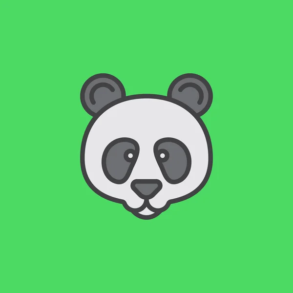 Icono Línea Cabeza Panda Signo Vector Contorno Lleno Pictograma Lineal — Archivo Imágenes Vectoriales