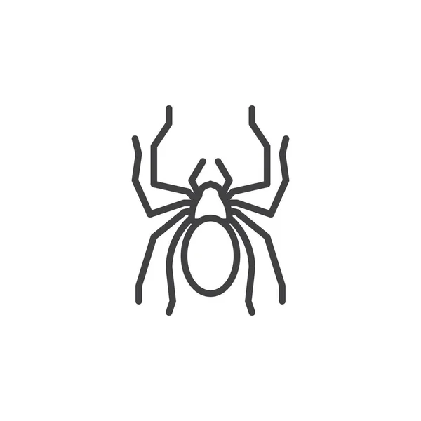 Örümcek Satırı Simgesi Anahat Vektör Işareti Doğrusal Piktogram Beyaz Izole — Stok Vektör