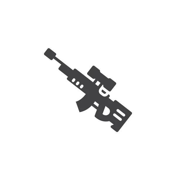 Keskin Nişancı Tüfeği Simge Vektör Düz Işareti Üzerinde Beyaz Izole — Stok Vektör