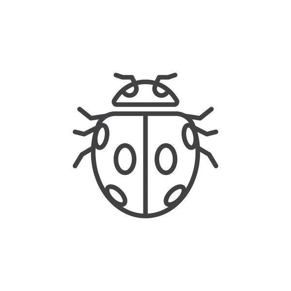 Insekt Marienkäfer Liniensymbol Umrissvektorzeichen Lineares Piktogramm Auf Weiß Isoliert Symbol — Stockvektor