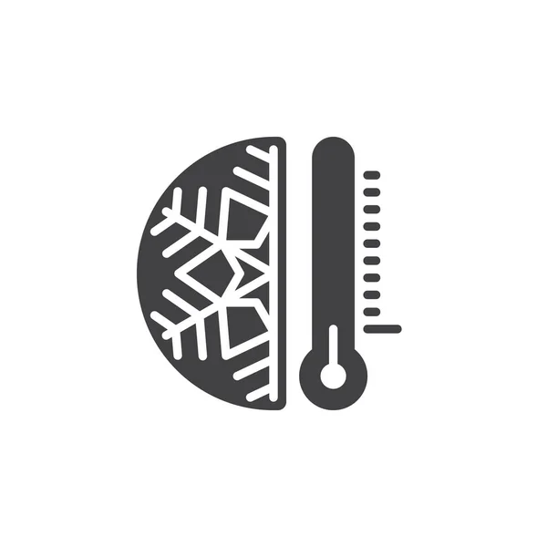 Вектор Піктограм Термометра Сніжинки Заповнений Плоский Знак Суцільна Піктограма Ізольована — стоковий вектор