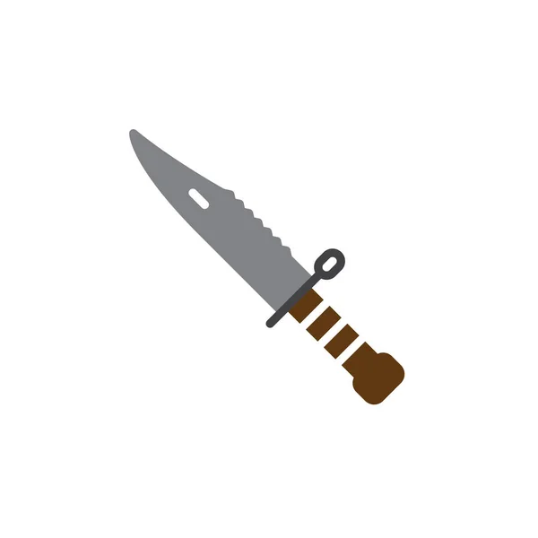 ナイフ銃剣アイコン ベクトル 塗りつぶされたフラット記号 固体のカラフルなピクトグラムを白で隔離 コールド スチール腕シンボル ロゴの図 — ストックベクタ