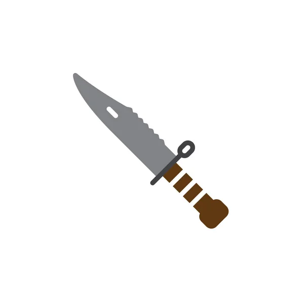 Vector Icono Bayoneta Cuchillo Signo Plano Lleno Pictograma Colorido Sólido — Vector de stock