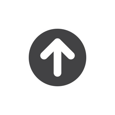 Düz simgesi yukarı ok. Yuvarlak düğmesini basit dairesel vektör işareti. Düz stil tasarım