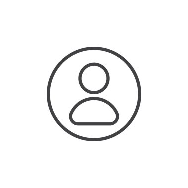 Kullanıcı, hesabı dairesel satırı simgesi. Yuvarlak basit kayıt. Düz stil vektör simgesi