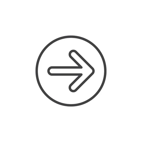 Pfeil Rechts Kreislinie Symbol Rundes Einfaches Schild Vektorsymbol Flachen Stil — Stockvektor