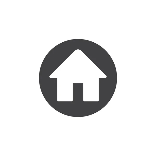 Icono Plano Casa Botón Redondo Simple Signo Vectorial Circular Diseño — Vector de stock