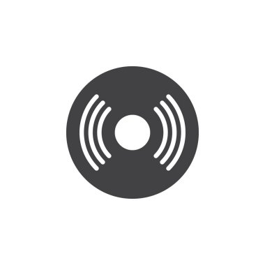 Canlı akışı düz simgesi. Yuvarlak düğmesini basit dairesel vektör işareti. Düz stil tasarım