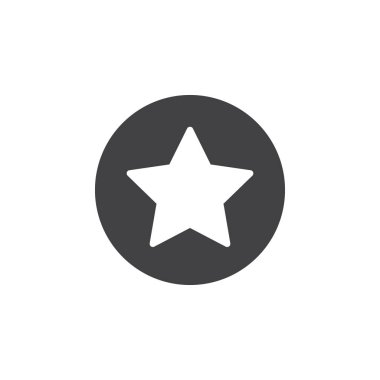 Yıldız, favori düz simgesi. Yuvarlak düğmesini basit dairesel vektör işareti. Düz stil tasarım