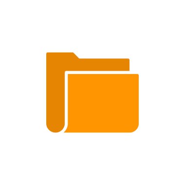 Dosya klasör simge vektör, dolu düz işareti, üzerinde beyaz izole katı renkli sembol. Sembol, logo illüstrasyon. Piksel mükemmel