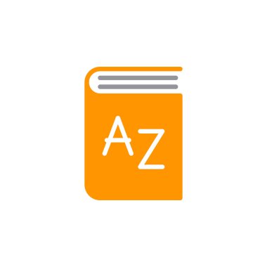 Sözlük simge vektör, düz işareti, üzerinde beyaz izole katı renkli sembol dolu. Sembol, logo illüstrasyon. Piksel mükemmel