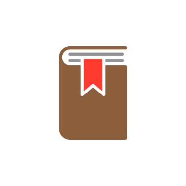 Kitap yer işareti simgesi vektör, dolu düz işareti, üzerinde beyaz izole katı renkli sembol. Sembol, logo illüstrasyon. Piksel mükemmel