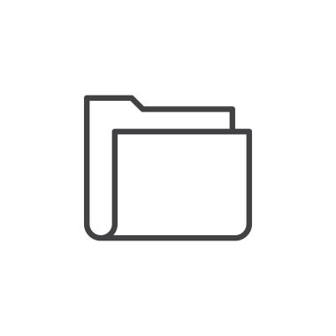 Dosya klasör satırı simgesi, vektör işareti, anahat üzerinde beyaz izole doğrusal stil piktogram. Sembol, logo illüstrasyon. Düzenlenebilir inme. Piksel mükemmel