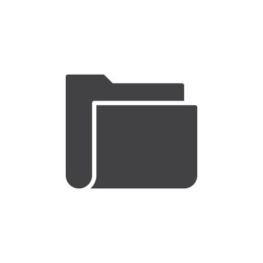 Dosya klasör simge vektör, dolu düz işareti, üzerinde beyaz izole katı piktogram. Sembol, logo illüstrasyon. Piksel mükemmel