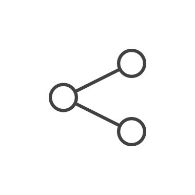 Paylaşmak satırı simgesi, vektör işareti, anahat üzerinde beyaz izole doğrusal stil piktogram. Sembol, logo illüstrasyon. Düzenlenebilir inme. Piksel mükemmel