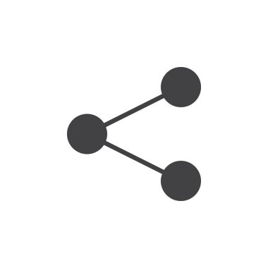Simge vektör, dolu düz işareti, üzerinde beyaz izole katı piktogram paylaşmak. Sembol, logo illüstrasyon. Piksel mükemmel